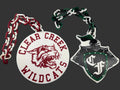 Custom 3D-printed hype chains for local high schools. Multi colored chains.